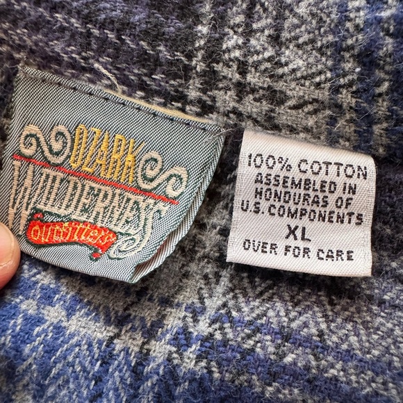 Vintage Ozark Wilderness Long Sleeve Flannel Shirt 100% Cotton Men Size XL - Picture 4 of 4